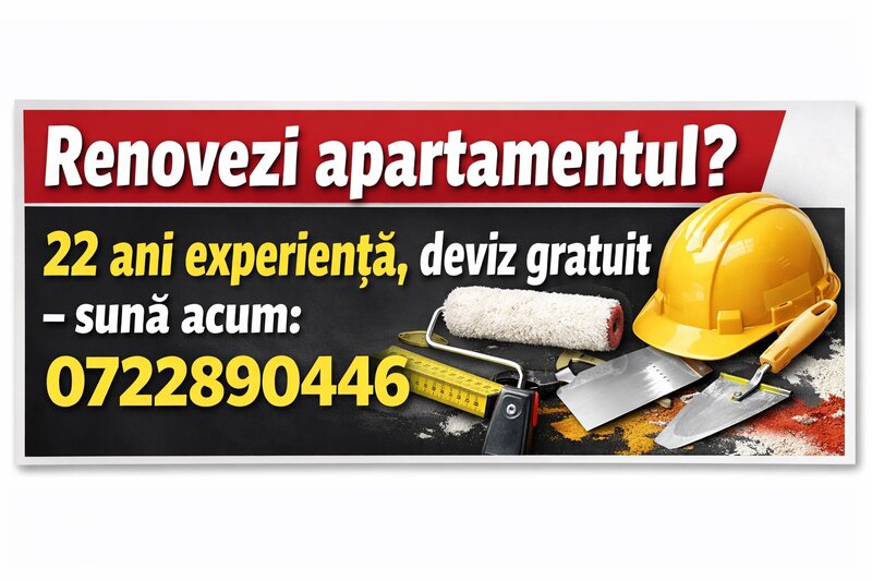 Renovari apartamente Bucuresti – 22 ani experienta, deviz gratuit, lucrare